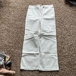 White Wide Leg Jeans. Size M